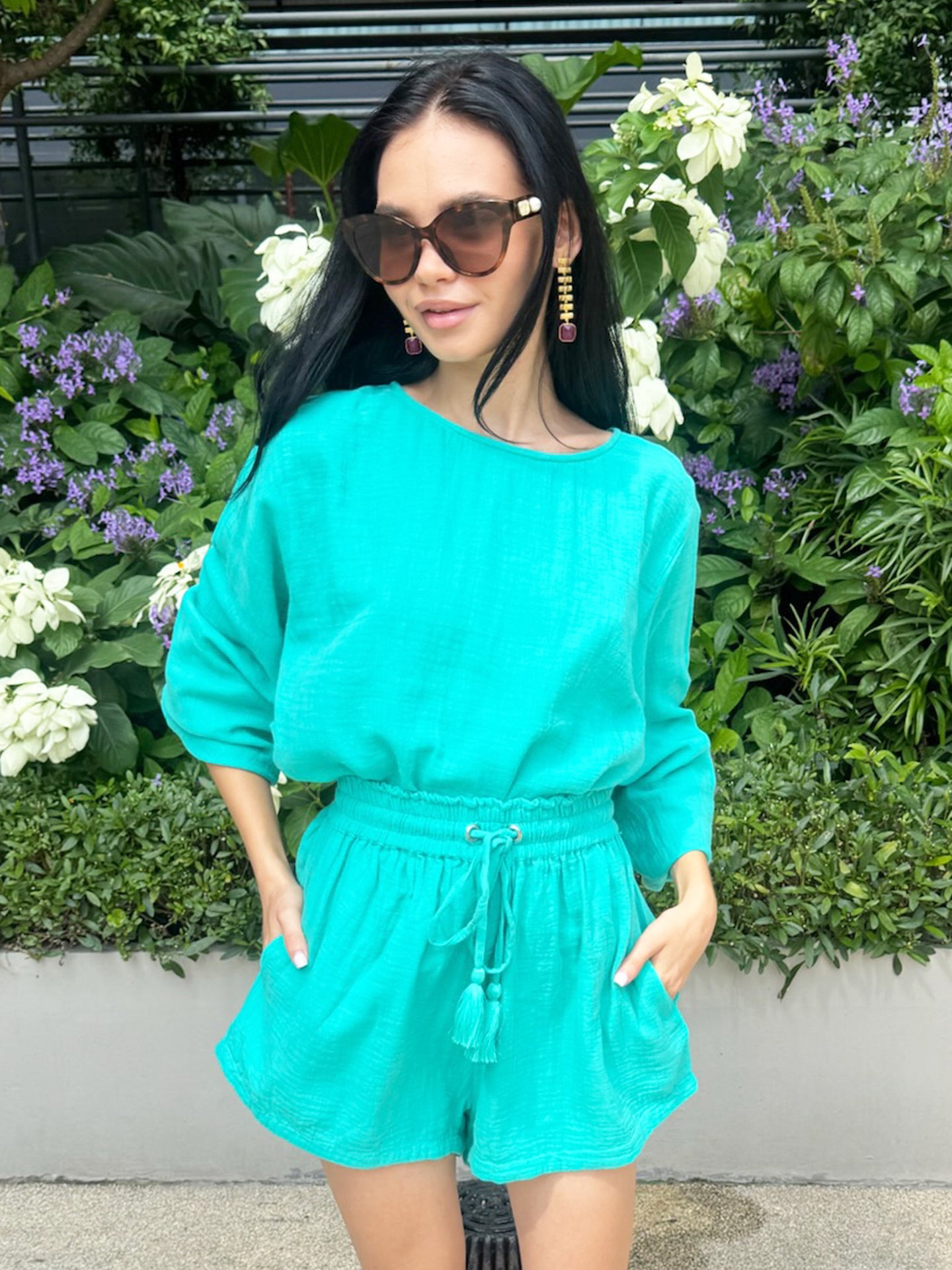 Santa Monica Solid Shorts Set